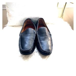 Johnston Murphy Soft Black Leather Loafers. 10M